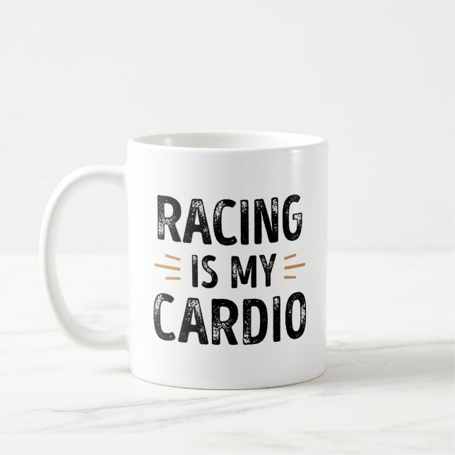 Caneca De Café Engraçado Racing é o meu Cardio - Presente de carr (Esquerda)