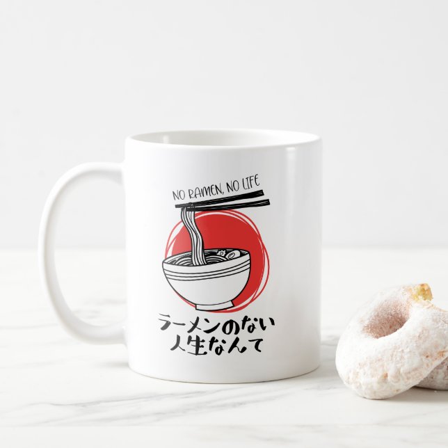 Caneca De Café Engraçado Ramen Life Rustic (Com Donut)