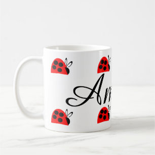 Caneca De Café Engraçado Red Ladybug Personalizado