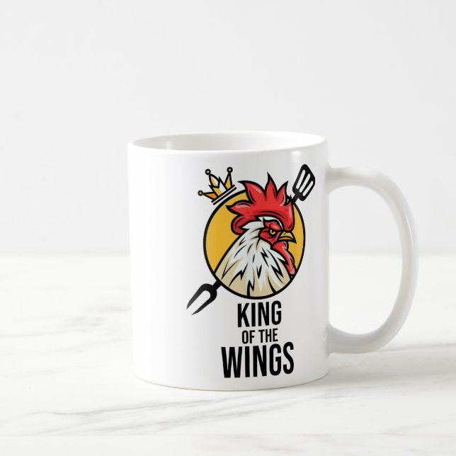 Caneca De Café Engraçado Rei Galinha Asas Ventiladores Churrasco  (Direita)