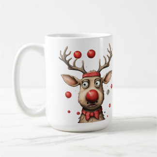 Caneca De Café Engraçado Reindeer natal Reindeer bolas de Natal