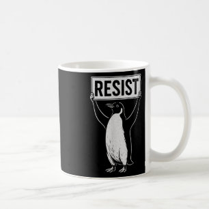 Caneca De Café Engraçado Resistir ao Ativismo Pinguim Design Vint