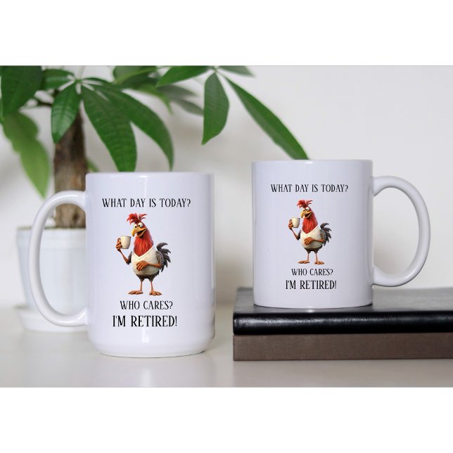 Caneca De Café Engraçado, Retirada, Retiree Humor Que Dia Hoje É (Criador carregado)