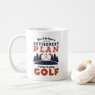 Caneca De Café Engraçado Retirado do Jogador de Golfe Plano de R