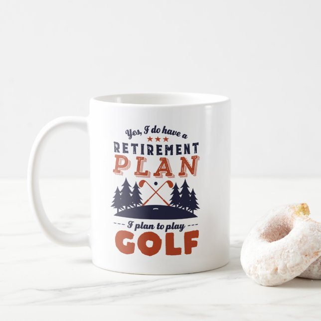 Caneca De Café Engraçado Retirado do Jogador de Golfe Plano de Re (Com Donut)