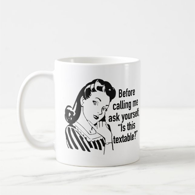 Caneca De Café Engraçado Retrô de Mensagens (Esquerda)