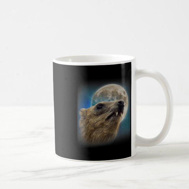 Caneca De Café Engraçado Rock Hyrax Com O Memória Da Lua (Direita)