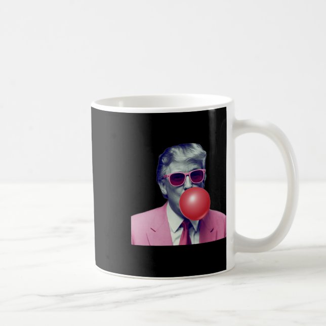 Caneca De Café Engraçado Rosa Donald Trump Bble Gum Yum Tee (Direita)