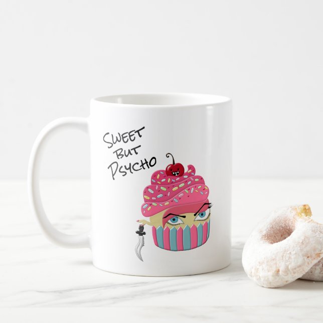 Caneca De Café Engraçado Rosa Kawaii Comida Cupcake Halloween (Com Donut)