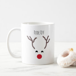 Caneca De Café Engraçado Rude Red Nose Reindeer Natal Moderno