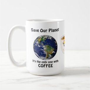 Caneca De Café Engraçado salvar nossa cotação do planeta