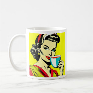 Caneca De Café Engraçado Sarcástico Retro Lady Humor de Café