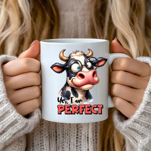 Caneca De Café Engraçado, sarcástico, sim, sou uma vaca perfeita