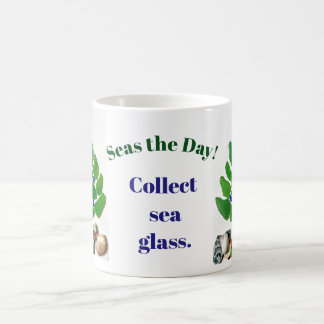 Caneca De Café Engraçado "Seas the Day"! Coletar Vidro do Mar." Á