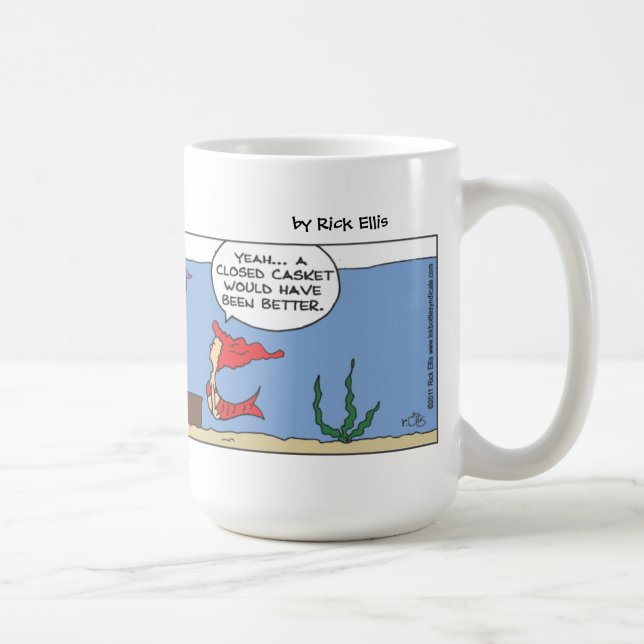 Caneca De Café Engraçado Sereia Funerária Mug (Direita)