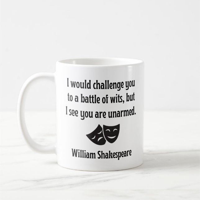 Caneca De Café Engraçado Shakespeare Cote Mug - Batalha de Sábios (Esquerda)