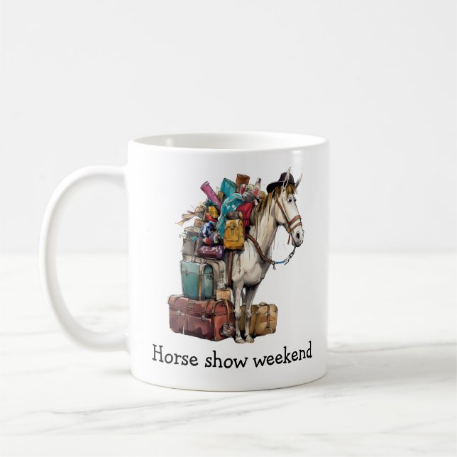 Caneca De Café Engraçado show de cavalos no fim de semana. (Esquerda)