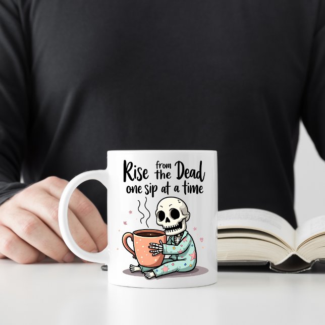 Caneca De Café Engraçado Skeleton Morning (Criador carregado)