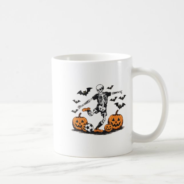Caneca De Café Engraçado Skeleton Soccer Men Meninos Meninos Cust (Direita)