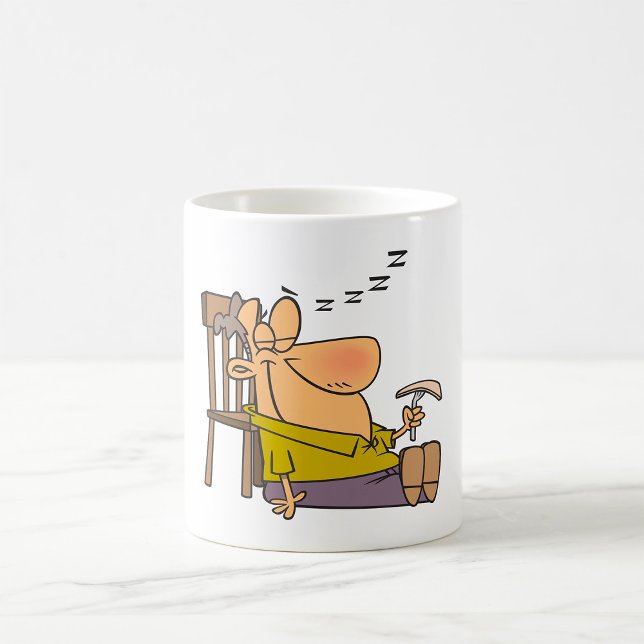 Caneca De Café Engraçado Sleepy Man Napling com Sanduíche (Criador carregado)