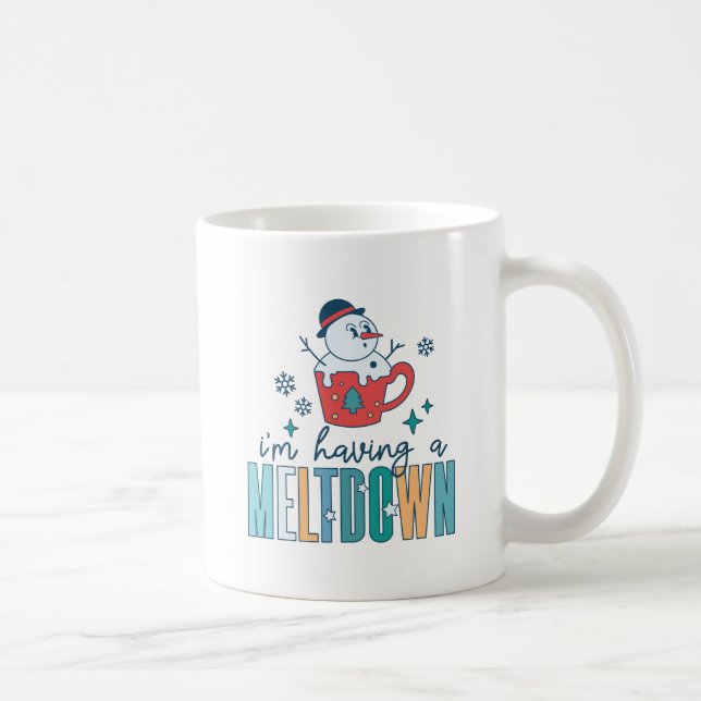 Caneca De Café Engraçado Snowman, estou a ter um inverno quente (Direita)