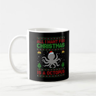 Caneca De Café Engraçado, Só Quero Um Polvo Para O Natal