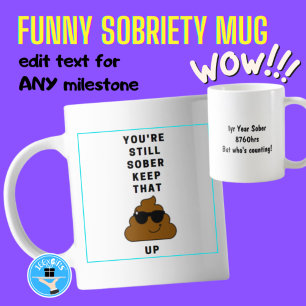 Caneca De Café Engraçado Sobriety Mug - Milestone Atingido - Mant