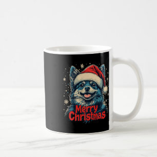 Caneca De Café Engraçado Spitz Santa Hat Feliz Natal Cachorro Lov