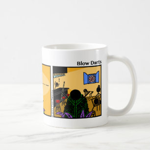 Caneca De Café Engraçado Stickman Blow Darts Mug