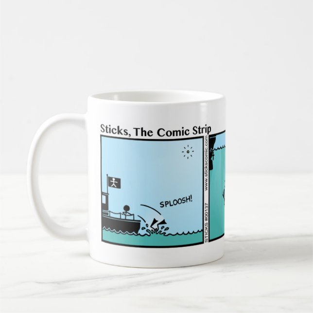 Caneca De Café Engraçado Stickman Mermaid Mug (Esquerda)