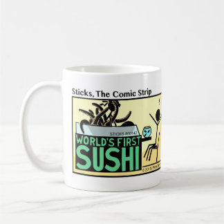 Caneca De Café Engraçado Stickman World's First Sushi Mug