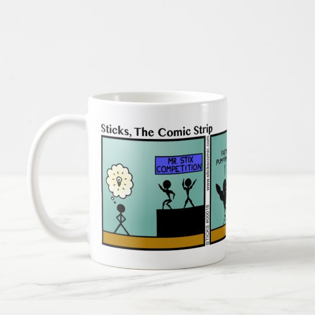 Caneca De Café Engraçado Stix Competition Stickman Mug - 018 (Esquerda)