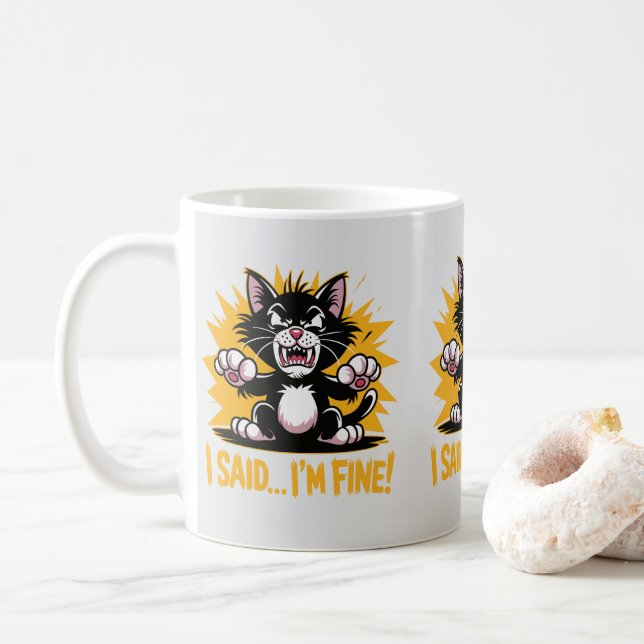 Caneca De Café Engraçado Suporte Emocional Gatos Sobre Mães e Pai (Com Donut)