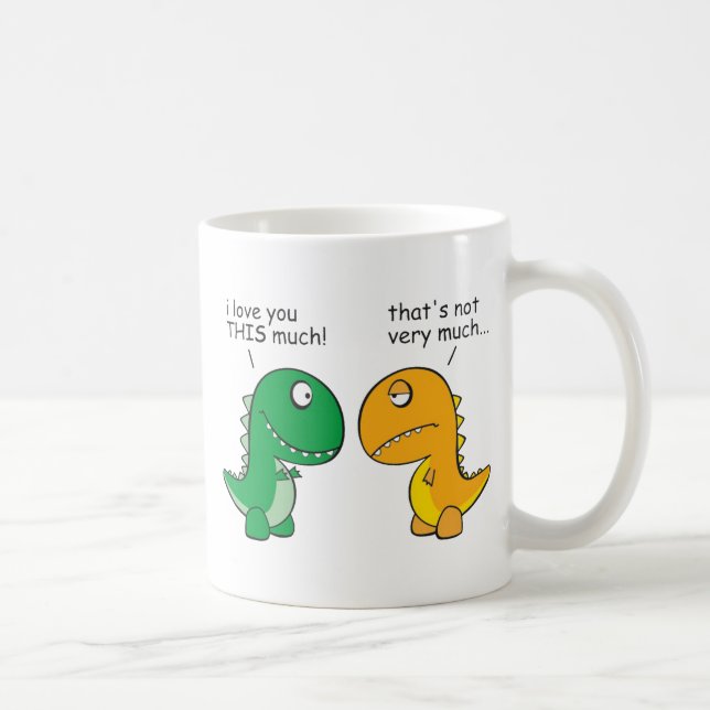 Caneca De Café engraçado-T-Rex-pequeno-braço-desenhos animados (Direita)