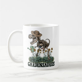 Caneca De Café Engraçado T-Rex Skeleton Gardensaurus no Jardim