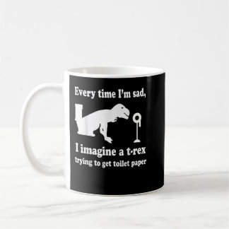 Caneca De Café Engraçado T-Rex Tentando Obter Papel De Banheiro