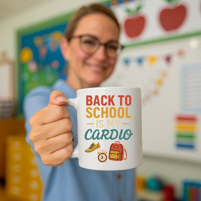 Caneca De Café Engraçado Taça de Professores; Voltar à escola é m (Criador carregado)