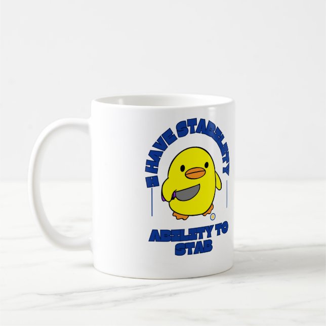 Caneca De Café Engraçado, tenho estabilidade e capacidade de esfa (Esquerda)