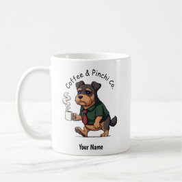 Caneca De Café Engraçado Terno de Negócios de Cachorro Affenpins