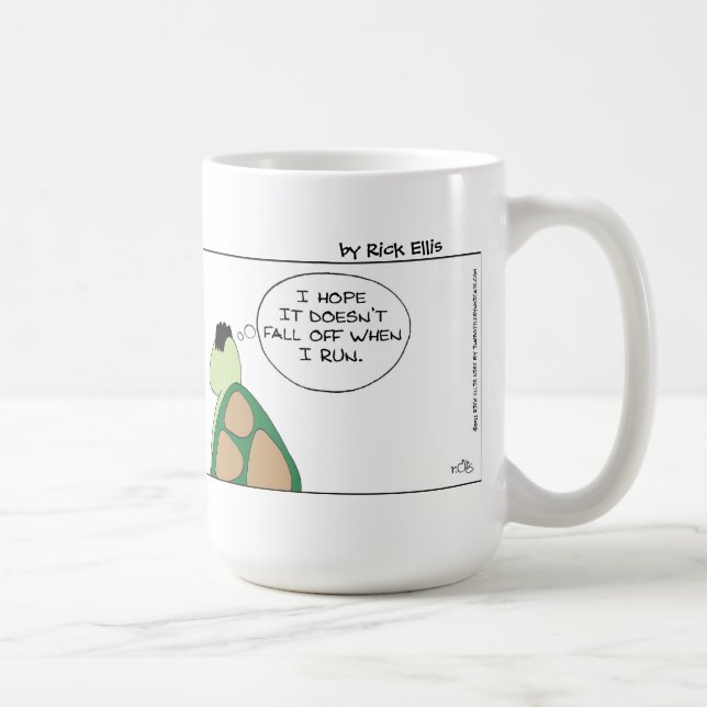Caneca De Café Engraçado Tortoise e a peça de cabelo (Direita)