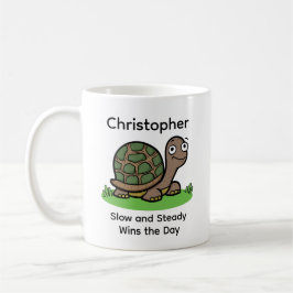 Caneca De Café Engraçado Tortoise Lento E Personalizado Constante