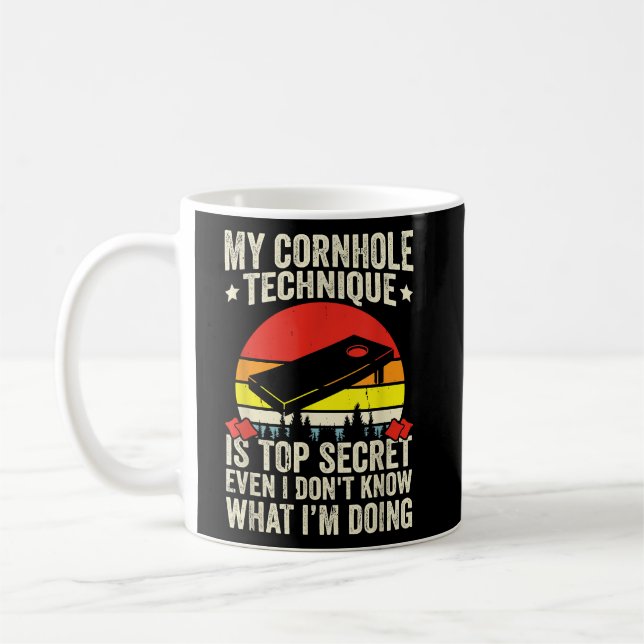 Caneca De Café Engraçado Toss Game Cornhole (Esquerda)