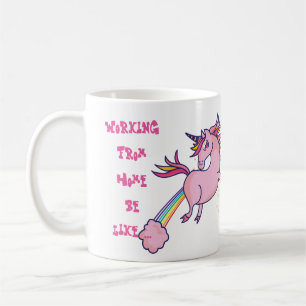 Caneca De Café Engraçado Trabalhando de Casa Mug Unicorn Madness