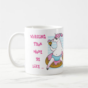 Caneca De Café Engraçado Trabalhando de Casa Mug Unicorn Madness