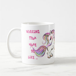 Caneca De Café Engraçado Trabalhando de Casa Mug Unicorn Madness