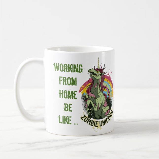 Caneca De Café Engraçado Trabalhando de Casa Mug Unicorn Madness (Esquerda)