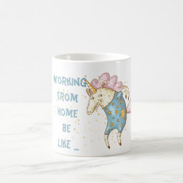 Caneca De Café Engraçado Trabalhando de Casa Mug Unicorn Madness