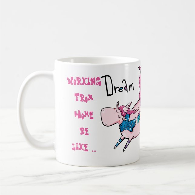 Caneca De Café Engraçado Trabalhando de Casa Mug Unicorn Madness (Esquerda)