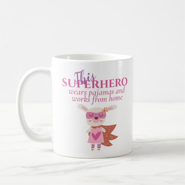 Caneca De Café Engraçado Trabalhar Com Super Heróis Domésticos Ve (Esquerda)