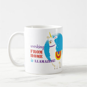 Caneca De Café Engraçado Trabalhar De Casa É Llamar Llama Drama